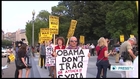 Protesters in Washington opposed to US war rhetoric