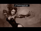 Scarlet Witch digital painting tutorial part 1 of 3: Blocking in drawing